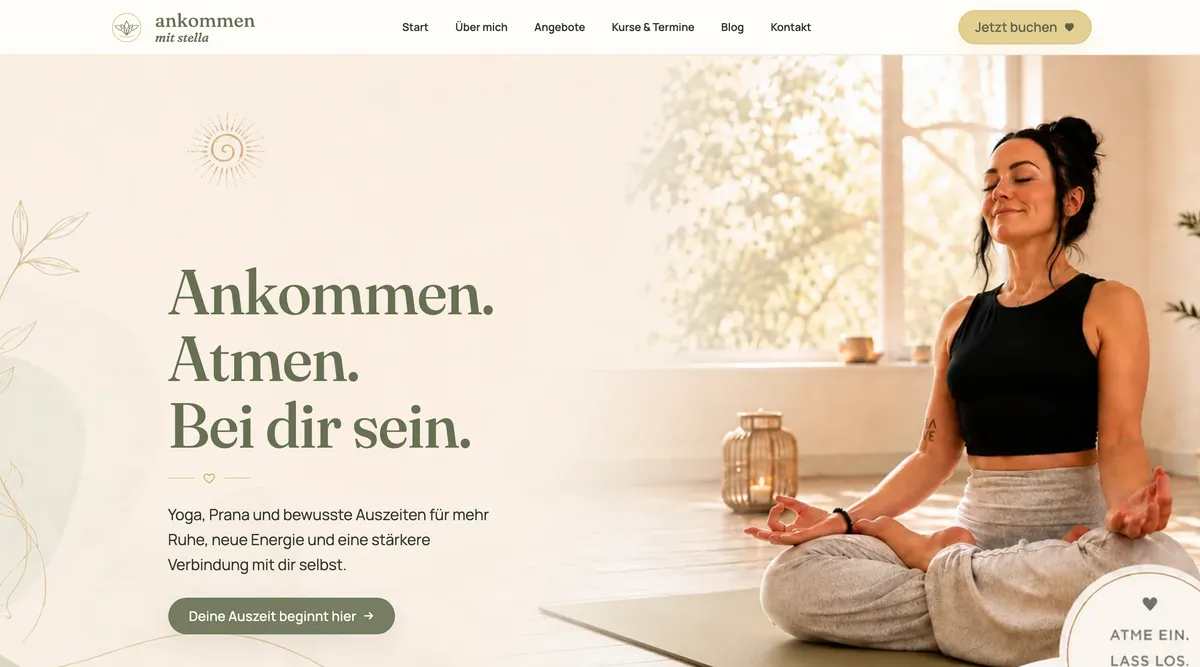 Startseite der Website ankommen-mit-stella.de
