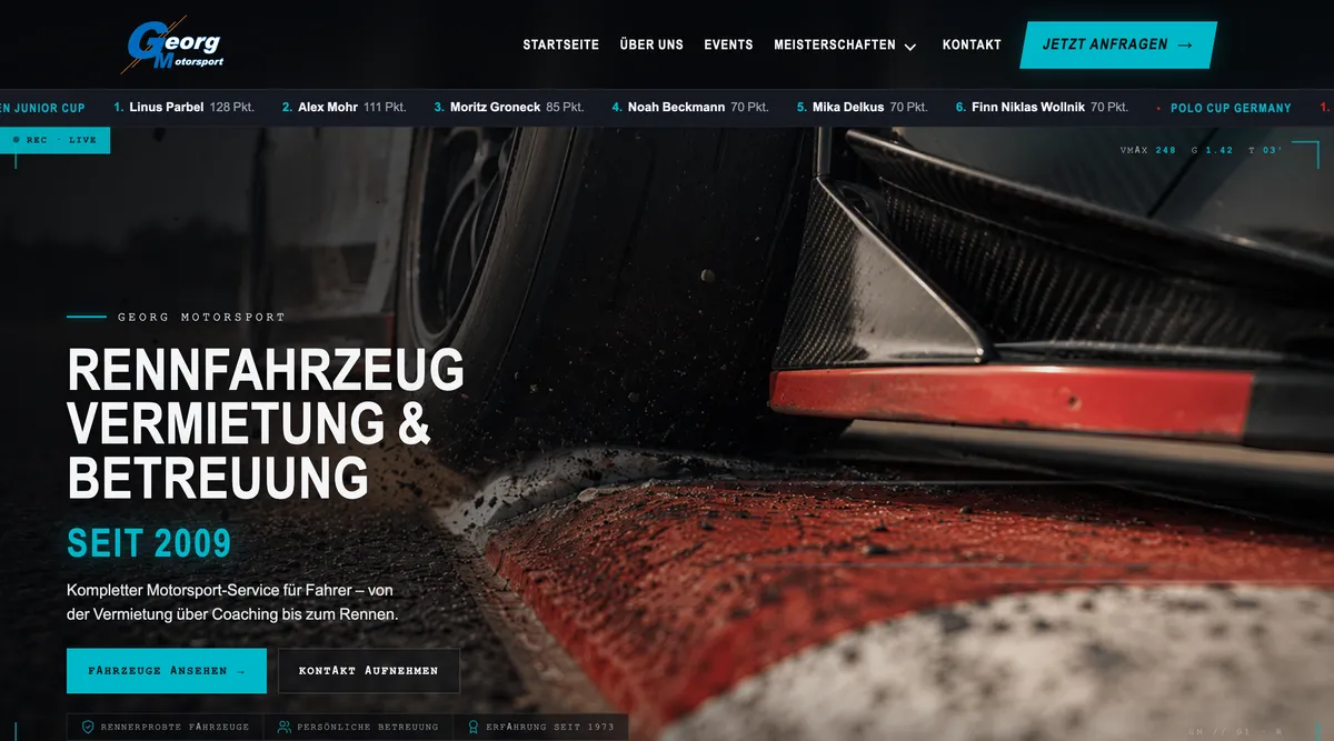 Startseite der Website georgmotorsport.de