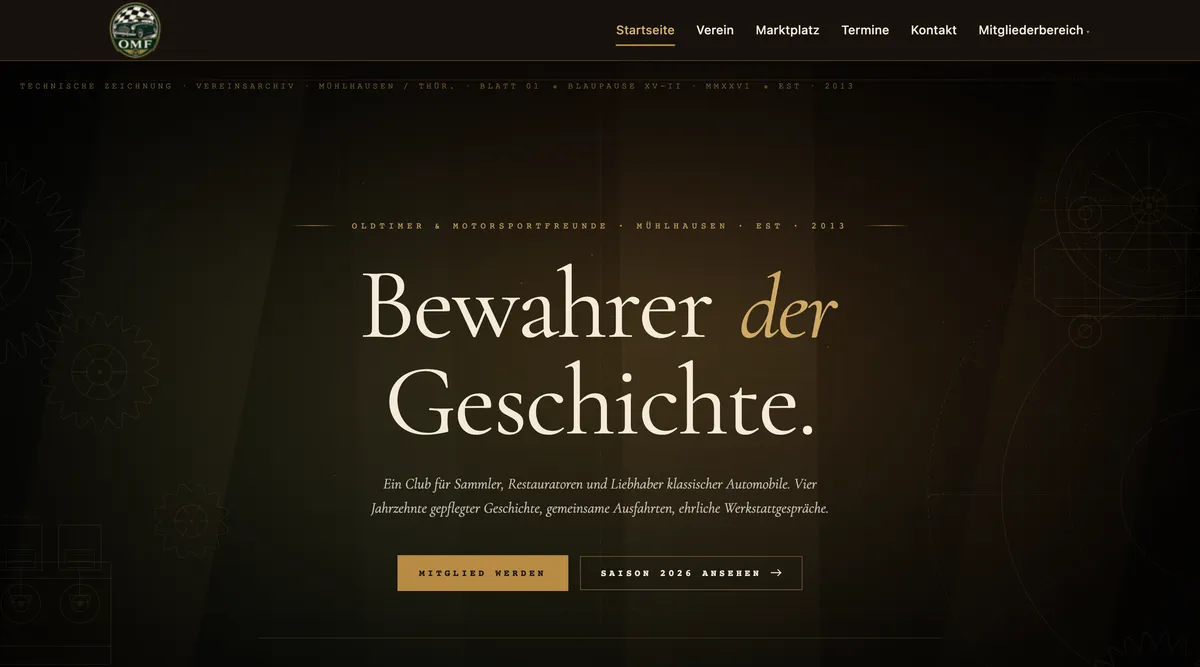 Startseite der Website mhl-oldtimer.de