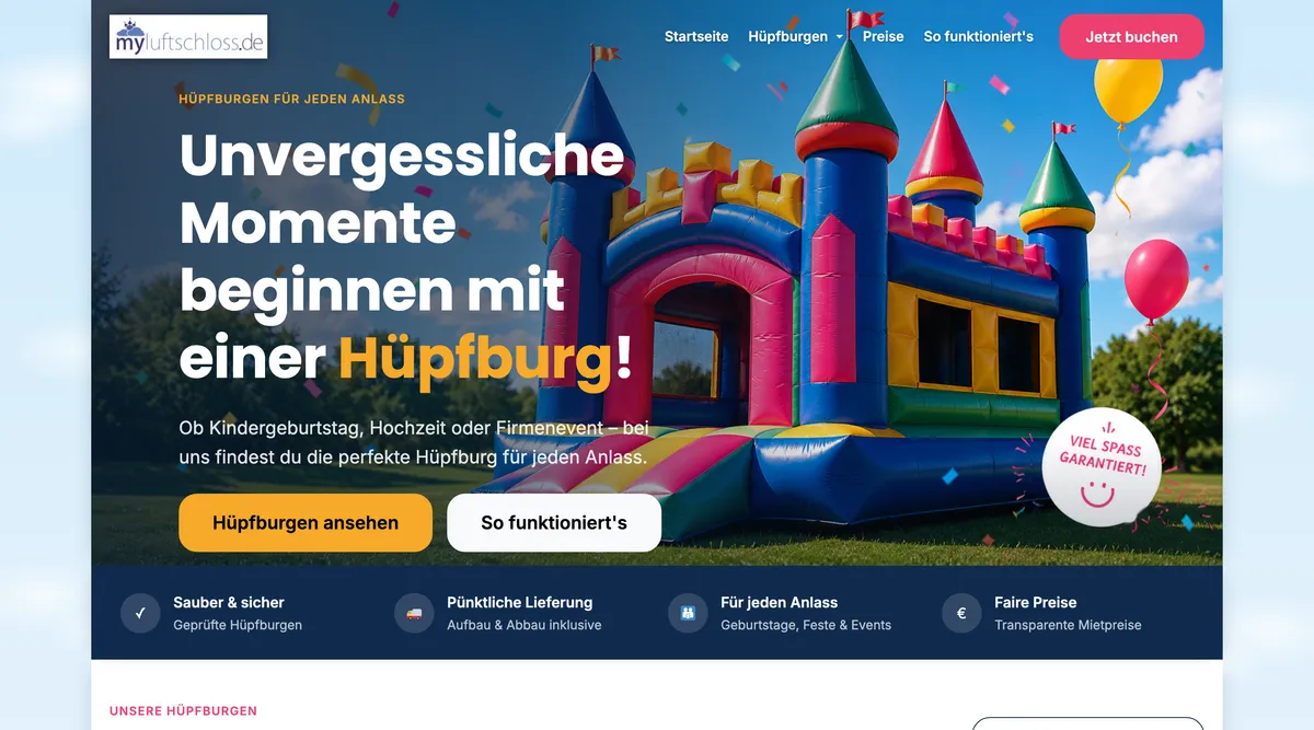 Startseite der Website myluftschloss.de